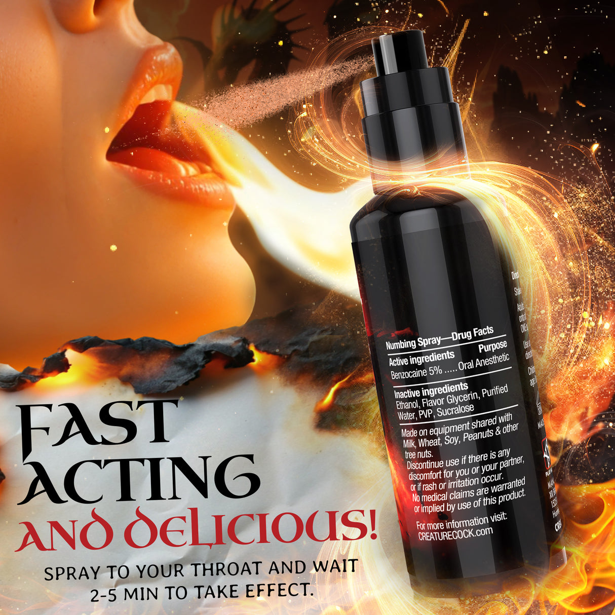 Creature Cocks Deep Throat Numbing Spray packaging close-up gallery view 4