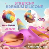 Rainbow Unicorn strap-on shorts shown from another angle - BDSM Authority