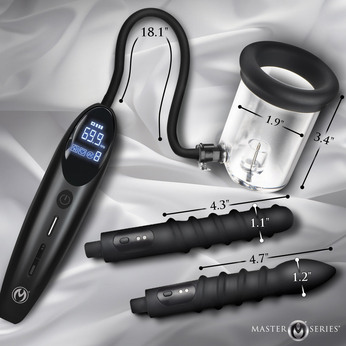 Rosebud Driller silicone rods with rounded and pointed tips and spiraled ridges - BDSM Authority