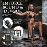 Enforcer Bondage Chair with Sex Machine: angle view - BDSM Authority
