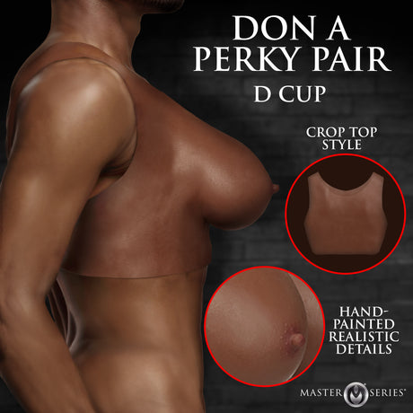 Perky Pair D-Cup Silicone Breast Forms Dark, BDSM Authority