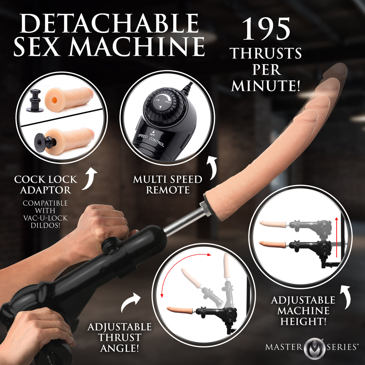 Hog Tie Bondage Rack with Sex Machine angle view - BDSM Authority