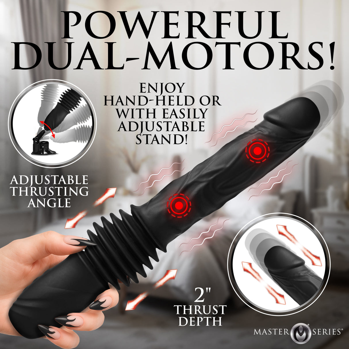 Double Pounder Silicone Vibrating Dildo Thruster - view 3