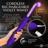 Purple Elektrawand violet wand glass comb and tongue electrodes - BDSM Authority