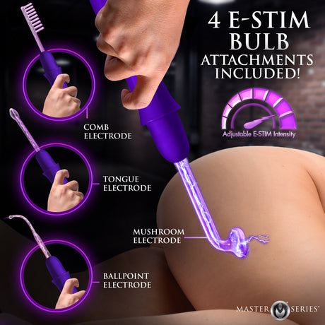 Purple Elektrawand violet wand ballpoint and mushroom electrodes - BDSM Authority