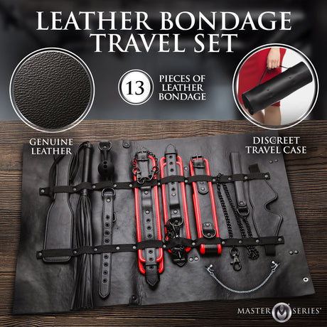 Scarlet Seduction Leather Bondage Travel Set detail view 5 - BDSM Authority
