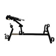 Adjustable BDSM kneeling frame with padded support and positioning structure for restraint setup
