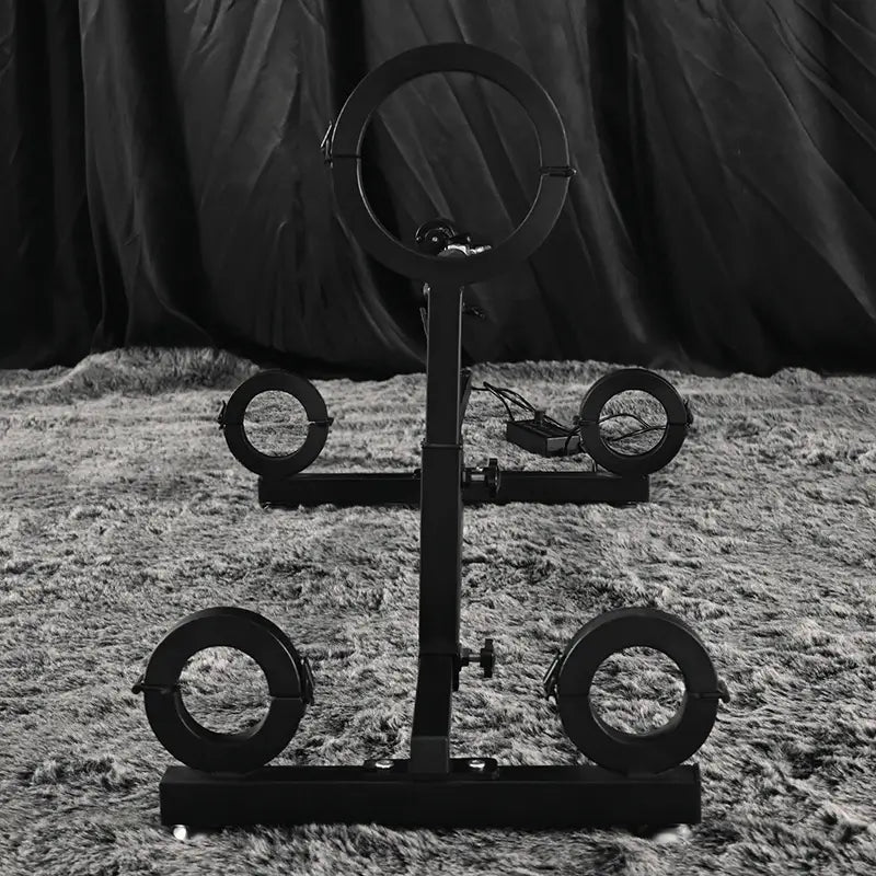 Adjustable kneel prone bondage frame HQJS-032 front view showcasing durable adjustable metal frame, padded support surfaces, and ergonomic positioning design for specialty furniture applications
