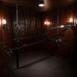 Adjustable kneel prone bondage frame HQJS-032 lifestyle image featuring durable adjustable support frame with padded surfaces and ergonomic positioning design in a modern studio setting
