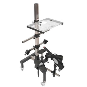 Adjustable kneeling position frame with ergonomic support and positioning structure for clinical use
