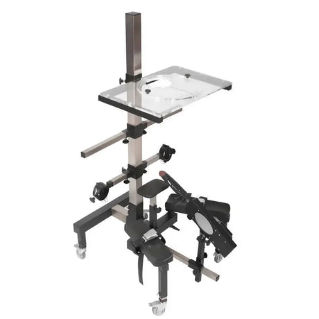Adjustable kneeling position frame with ergonomic support and positioning structure for clinical use
