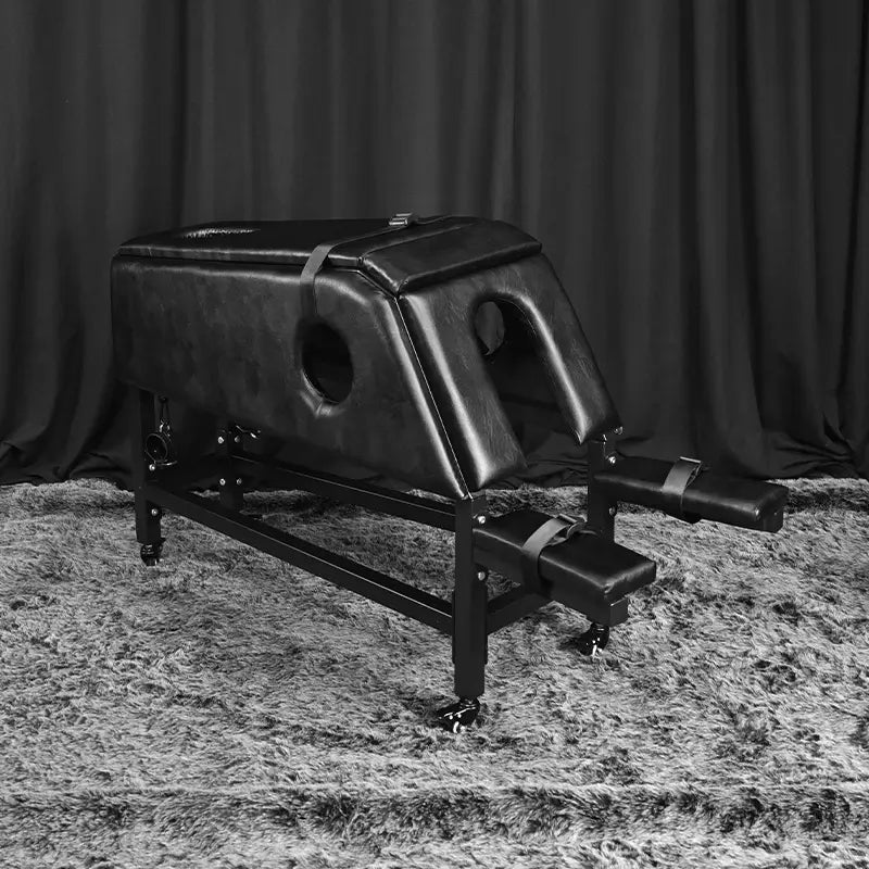 Adjustable kneeling and prone chair HQJS-005 side view with ergonomic support for therapy and mobility assistance.
