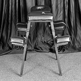 Adjustable kneeling and prone chair basic model HQJS-025 back view showing ergonomic support frame and adjustable design for posture training and stretching exercises
