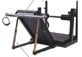 Adjustable Leg Positioning and Restraint Bench for Controlled Exposure, heavy-duty adjustable BDSM furniture featuring reinforced frame, padded support surfaces, and secure leg restraint system for stable positioning and support.
