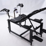 Commercial Adjustable Bench System with Integrated Motion Unit top view, heavy-duty adjustable seating system with reinforced frame, padded bench surface, and integrated motion mechanism for stable support and controlled positioning.
