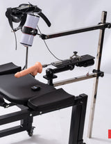 Commercial Adjustable Bench System with Integrated Motion Unit attachment view, heavy-duty adjustable seating system featuring reinforced frame, padded bench, and integrated motion mechanism for stable support and controlled positioning.
