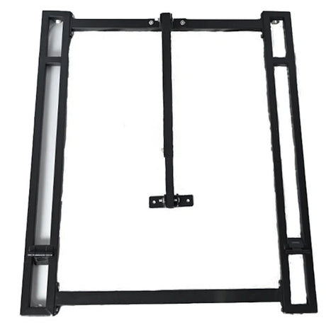 Elegant Noir St. Andrew’s Cross base stand featuring sturdy support legs, reinforced structure, and stable foundation for secure positioning.
