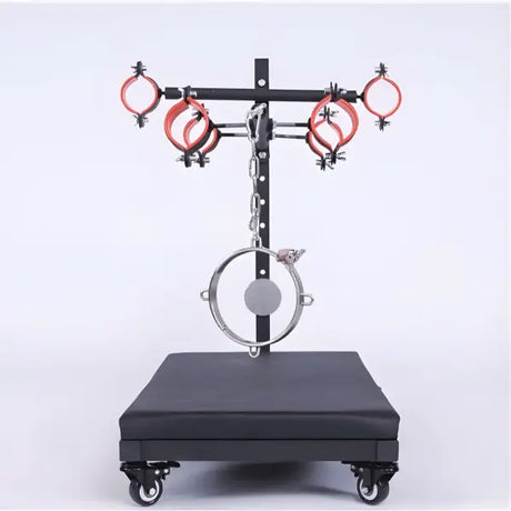 Elevated hogtie restraint platform, full view - BDSM Authority