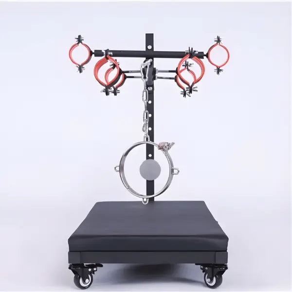 Elevated hogtie restraint platform, full view - BDSM Authority
