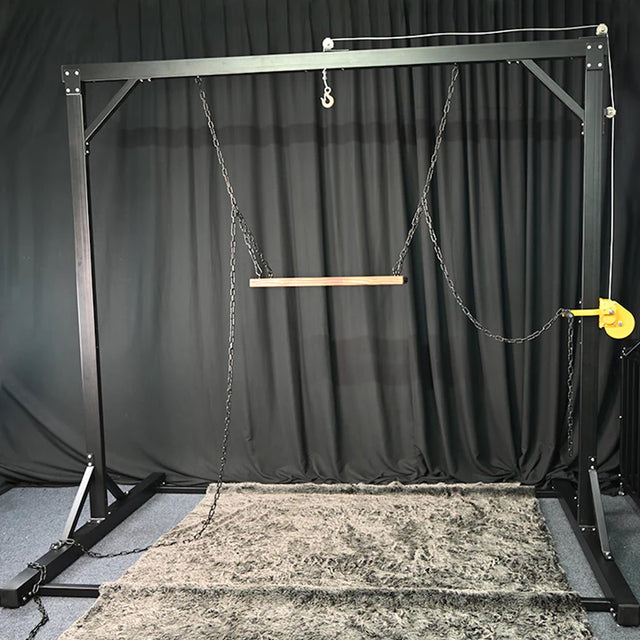 Freestanding Suspension and Restraint Frame – heavy-duty support structure with reinforced steel frame, multiple anchor points, and stable base for secure positioning.
