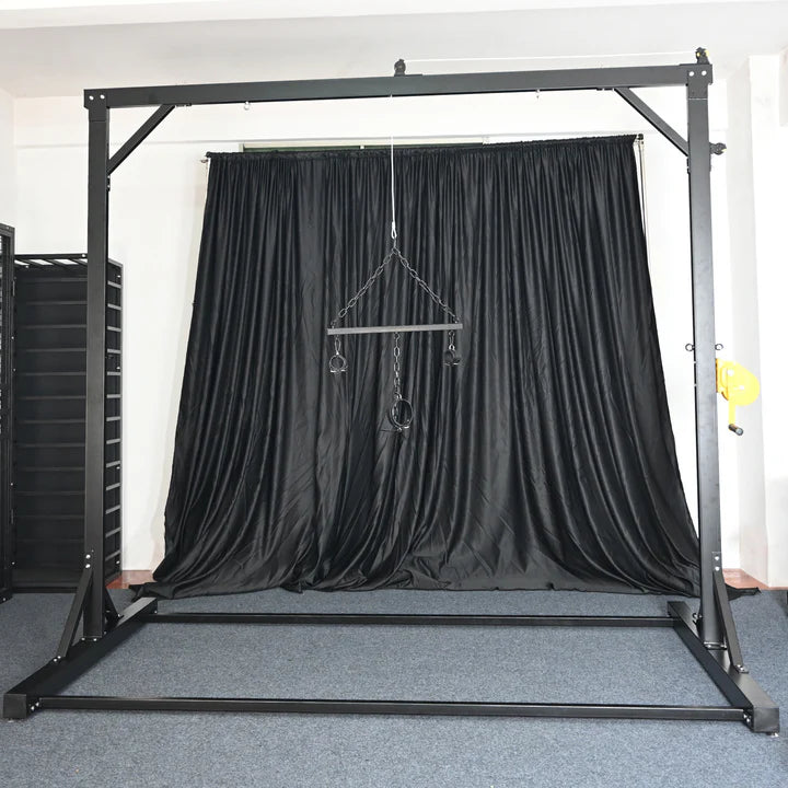 Freestanding Suspension and Restraint Frame with chain featuring reinforced steel structure, multiple anchor points, and stable base for secure support.
