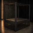 Heavy-duty studio bed with reinforced metal frame and adjustable support structure MOOSER-7
