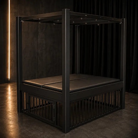 Heavy-duty studio bed with reinforced metal frame and adjustable support structure MOOSER-7
