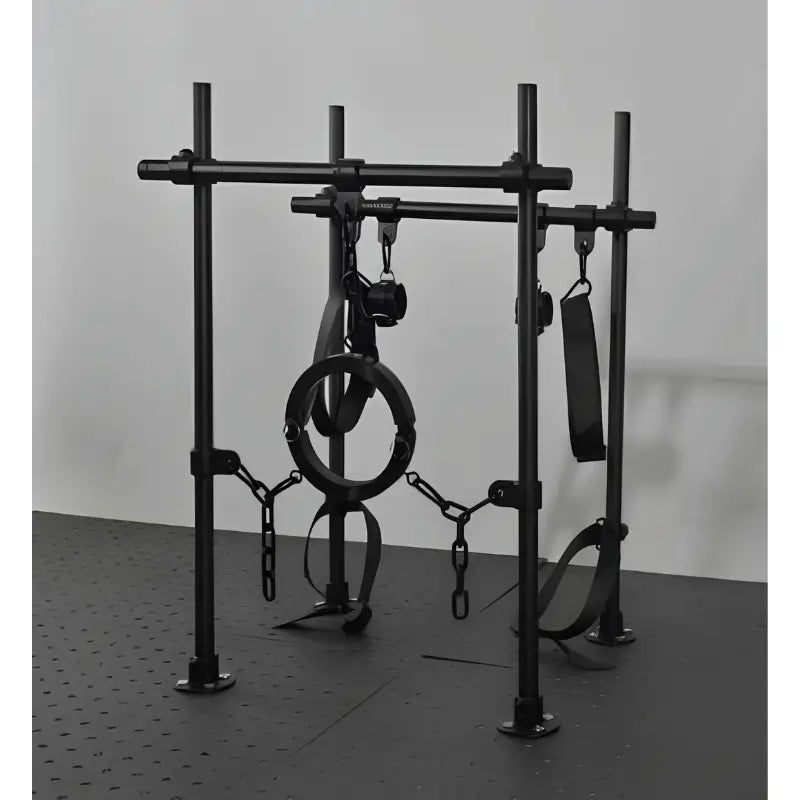 Heavy-duty BDSM DIY metal frame with reinforced steel structure and modular adjustable design

