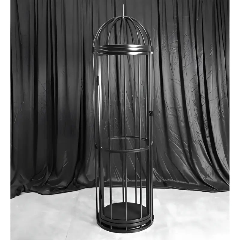 Heavy-duty birdcage with reinforced steel construction and secure enclosed restraint frame design
