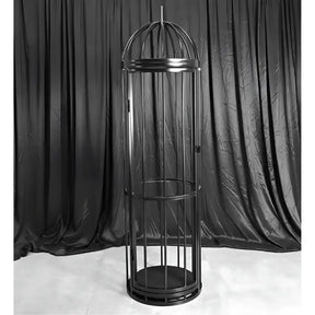 Heavy-duty birdcage with reinforced steel construction and secure enclosed restraint frame design
