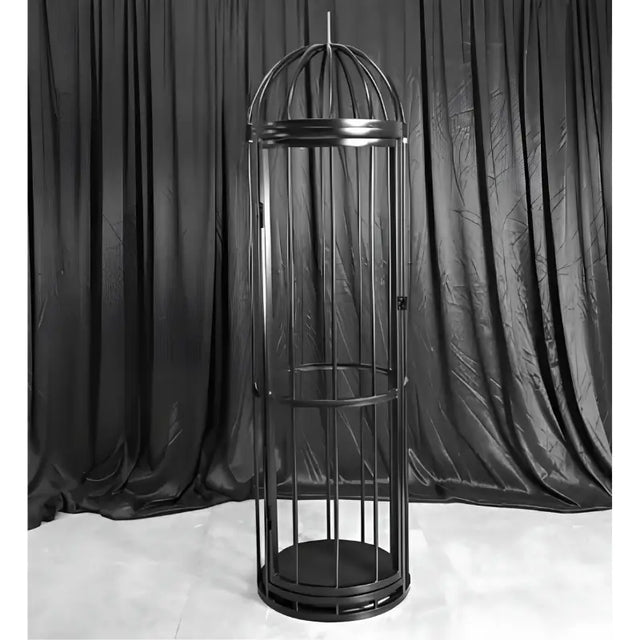 Heavy-duty birdcage with reinforced steel construction and secure enclosed restraint frame design
