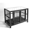 Heavy-duty clear table cage with transparent enclosure panels and reinforced steel support structure