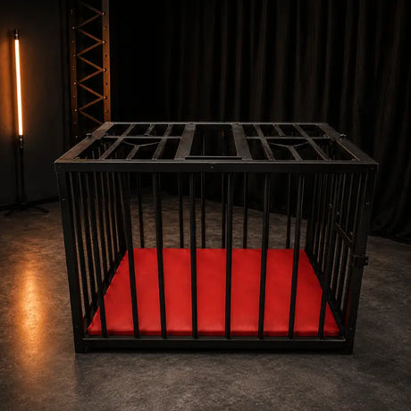 Heavy-duty double-door domestication cage with reinforced steel frame and secure locking enclosure design
