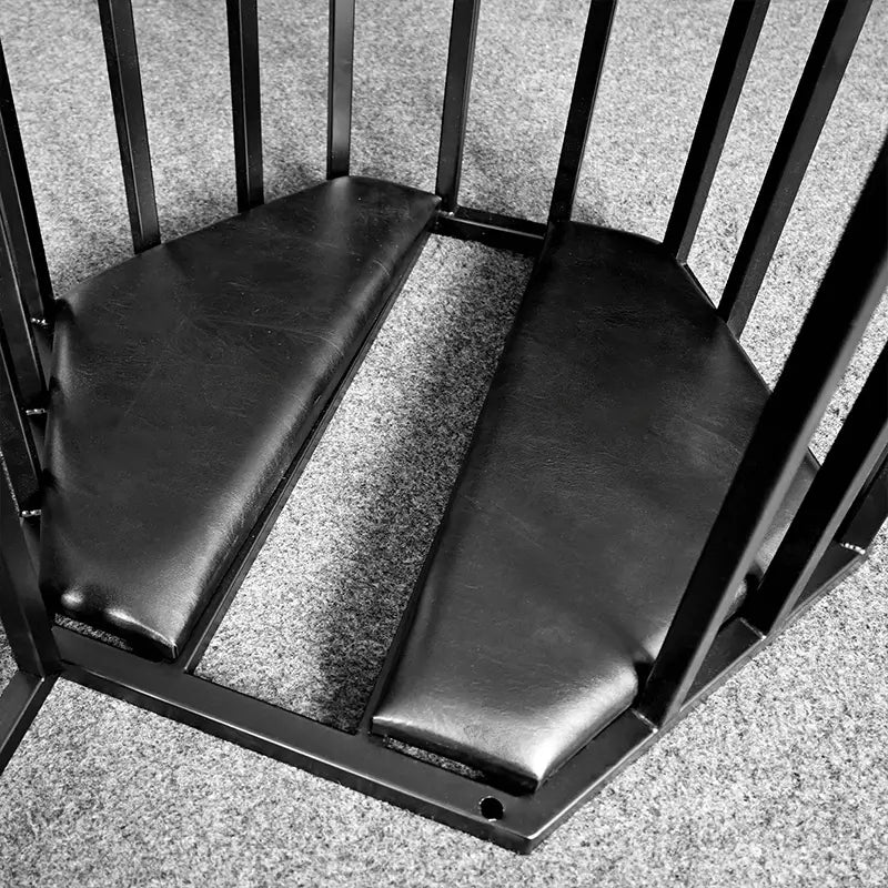 Heavy-duty hexagonal hanging cage all-in-one style B HQJS-024 inside pad view featuring cushioned seating interior and durable suspended lounge chair design for maximum comfort