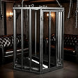 Heavy-duty hexagonal hanging cage all-in-one style B HQJS-024 lifestyle image featuring modern suspended lounge chair with durable frame and comfortable indoor or outdoor seating design
