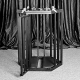 Heavy-duty hexagonal hanging cage style chair HQJS-026 front open view featuring spacious suspended seating design with durable frame for indoor and outdoor relaxation
