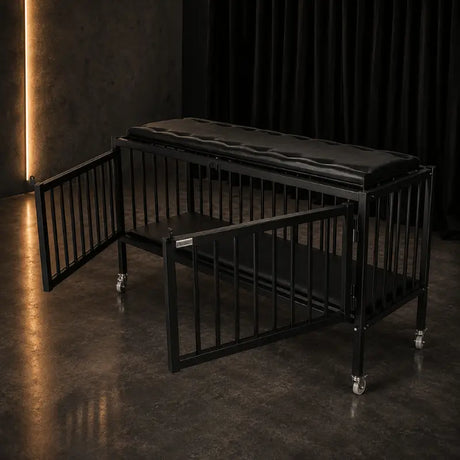 Heavy-duty metal cage-style studio bed with reinforced frame and enclosed structural design N-GZ-011
