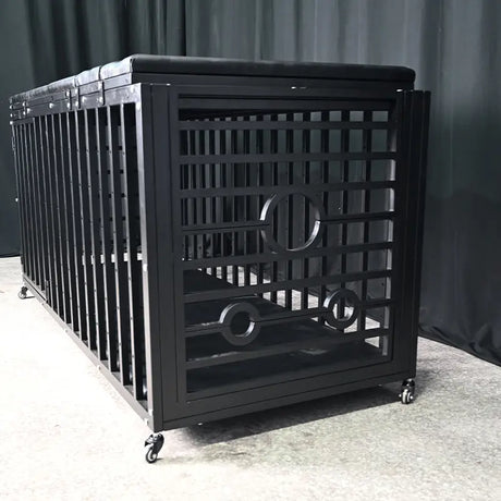 Heavy-duty Pleasure Bed HQJS-012 head view featuring a durable steel frame design with reinforced construction for long-lasting comfort and support.
