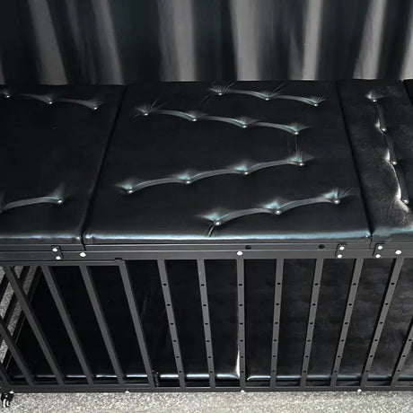 Heavy-duty Pleasure Bed HQJS-012 top view featuring a reinforced steel frame layout designed for durability, stability, and comfortable support.
