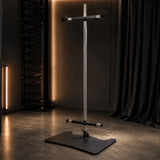 Heavy-duty stand-up bondage frame with reinforced structure and adjustable restraint points for lifestyle use
