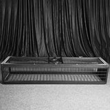 Heavy-duty standing BDSM cage rear view with reinforced steel bars and stable base, BDSM Authority