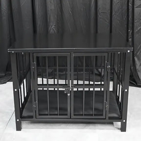 Heavy-duty table cage with reinforced steel frame and secure enclosed restraint structure
