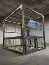 Queen Size BDSM Bed with Removable Cross – Elegant Dungeon Furniture for Passionate Play