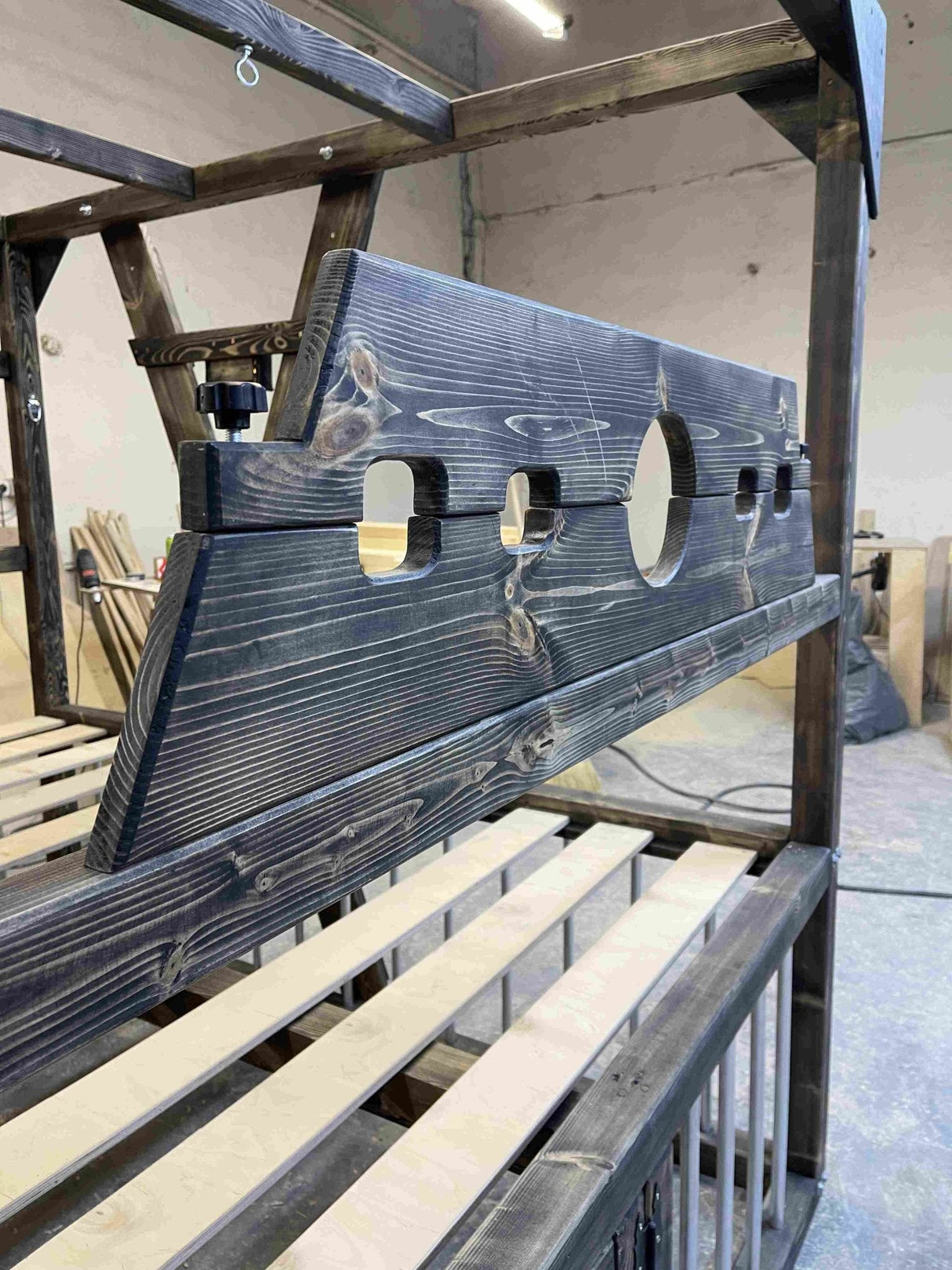 Queen Size BDSM Bed with Removable Cross – Elegant Dungeon Furniture for Passionate Play