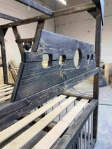 Queen Size BDSM Bed with Removable Cross – Elegant Dungeon Furniture for Passionate Play