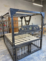 Queen Size BDSM Bed with Removable Cross – Elegant Dungeon Furniture for Passionate Play
