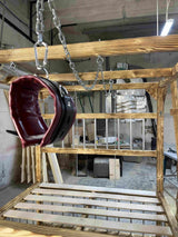 Queen Size BDSM Bed with Removable Cross – Elegant Dungeon Furniture for Passionate Play