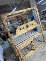 Queen Size BDSM Bed with Removable Cross – Elegant Dungeon Furniture for Passionate Play