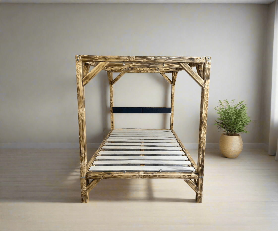 Handcrafted BDSM Wooden Bondage Bed – Elegant & Functional Adult Play Furniture