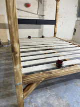 Handcrafted BDSM Wooden Bondage Bed – Elegant & Functional Adult Play Furniture